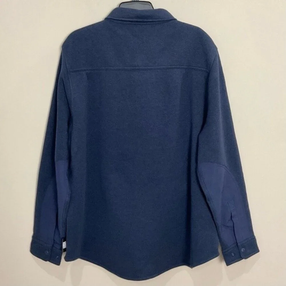 J Crew Sweater Fleece Jacket Utility Blue Nordic Shacket Sz XXL Shirt-Jacket